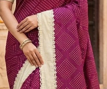 Crimson Red fancy Saree detail 2