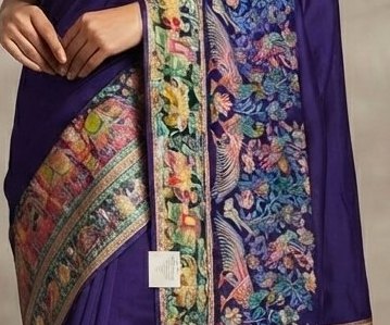 Deep Purple / Indigo Royal Banarasi saree) detail 2
