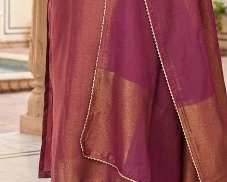 Rich Magenta Zari Embroidered Suit Set detail 6