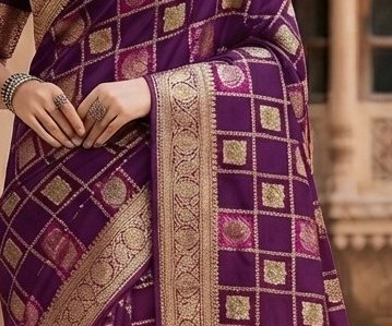 Royal Purple Fancy Saree detail 2