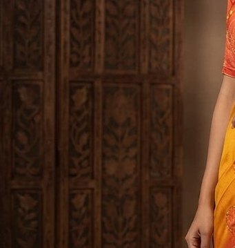 Orange Ombre Saree detail 5