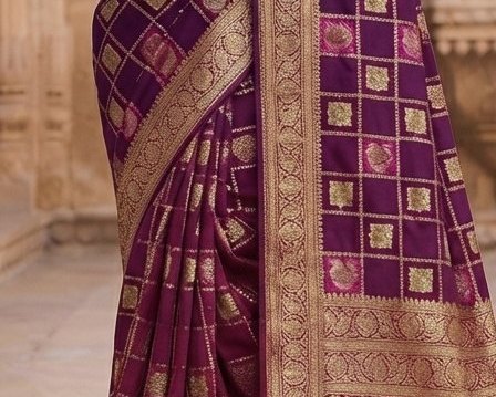 Royal Purple Fancy Saree detail 6