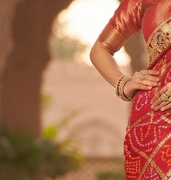 Royal Red Gaji Silk Ghatchola Saree detail 5