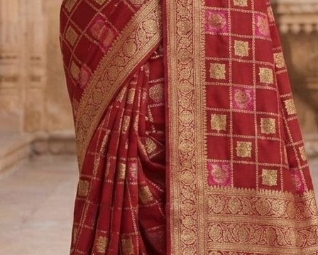 Magenta/Maroon Border Fancy Saree detail 6