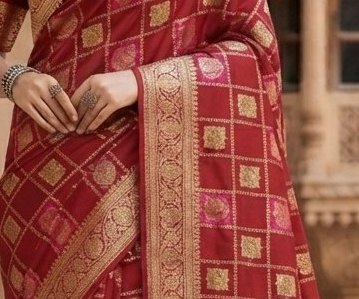 Magenta/Maroon Border Fancy Saree detail 2