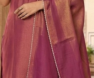 Rich Magenta Zari Embroidered Suit Set detail 2