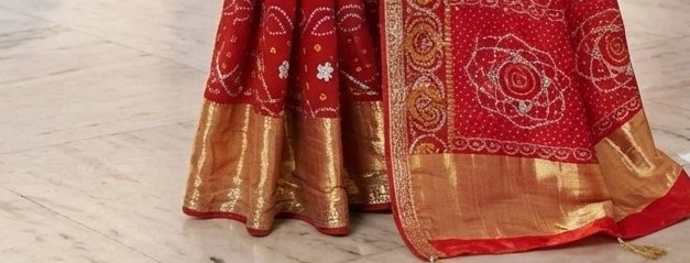 Bridal Red & White Fancy saree detail 3