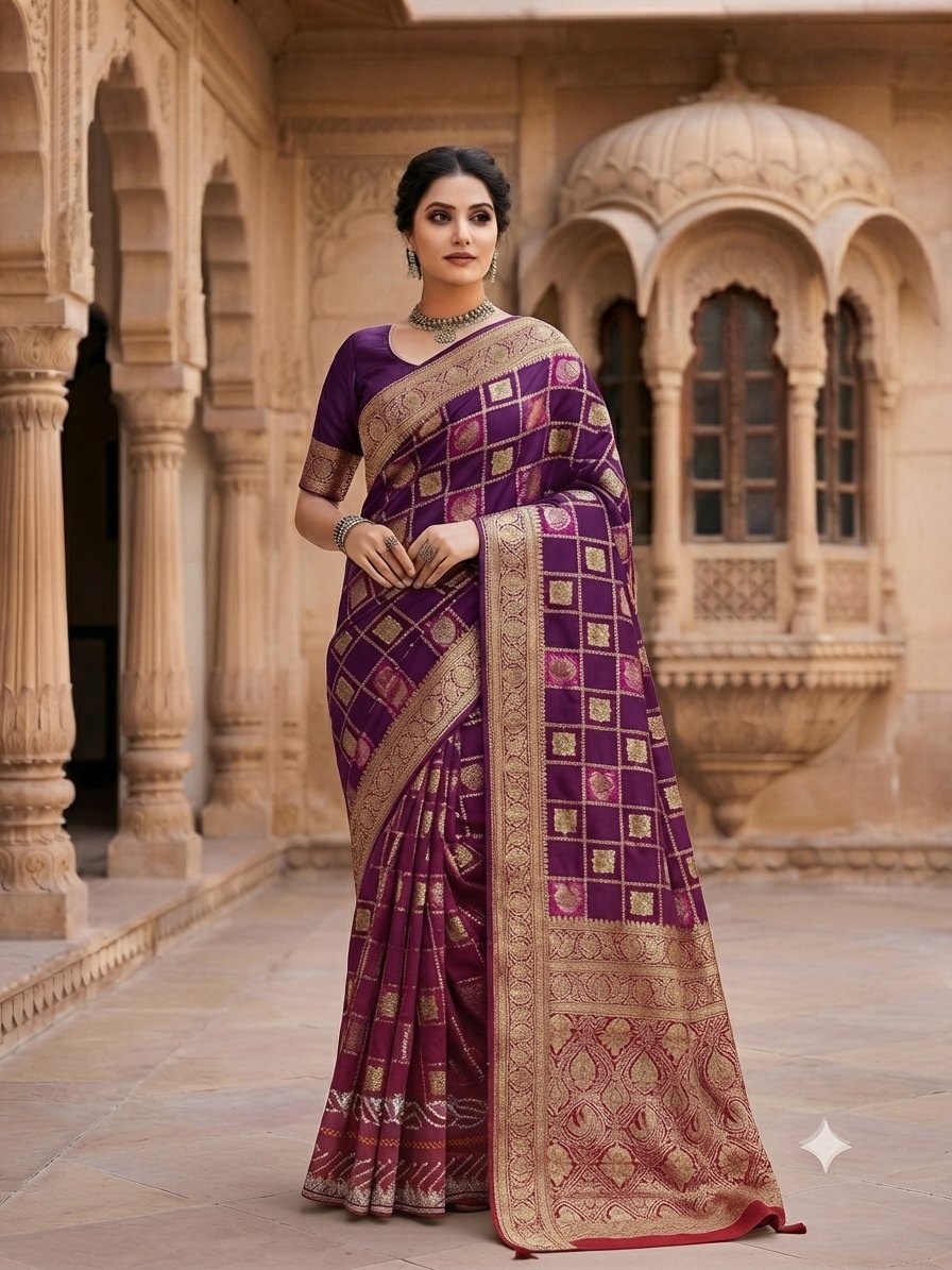 Royal Purple Fancy Saree