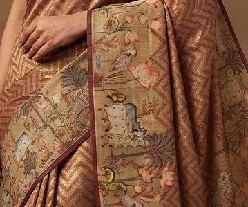 Bronze Paithani Border Saree detail 2