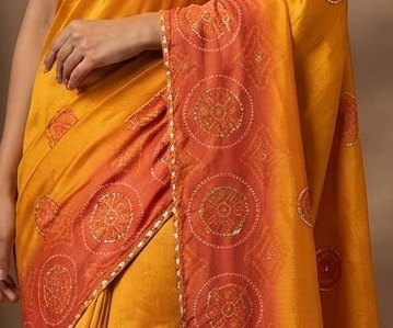 Orange Ombre Saree detail 2
