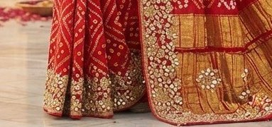 Traditional Red Gaji Silk Ghatchola Saree detail 3