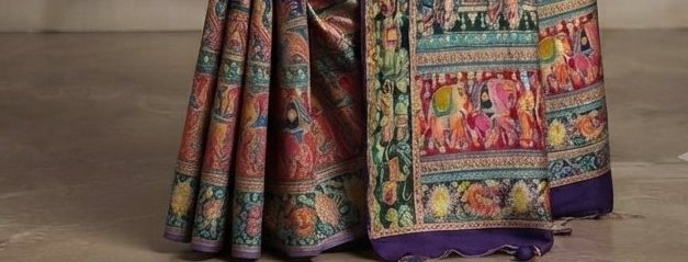 Deep Purple / Indigo Royal Banarasi saree) detail 3