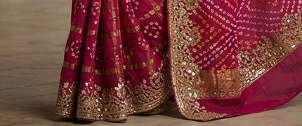 Royal Magenta (Rani Pink) Gaji Silk Ghatchola Saree detail 3