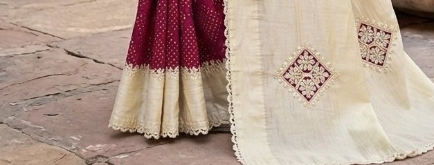 Crimson Red fancy Saree detail 3