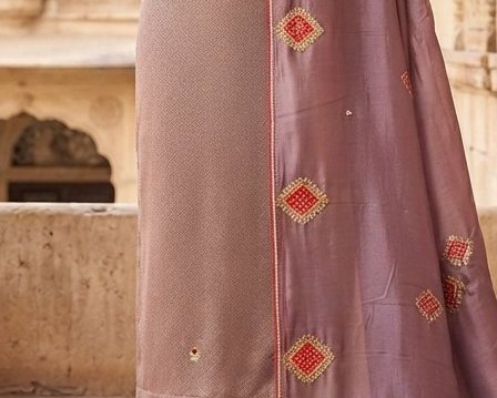 Royal Grey Gota-Patti and Zari Work Suit Set detail 6