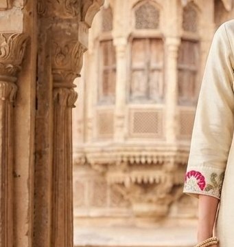 Elegant Off-White Gota-Patti Embroidered Suit Set detail 5