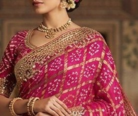 Royal Magenta (Rani Pink) Gaji Silk Ghatchola Saree detail 4