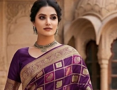 Royal Purple Fancy Saree detail 4