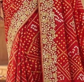 Traditional Red Gaji Silk Ghatchola Saree detail 6