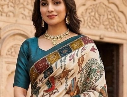 Aari Tori Work Saree detail 4