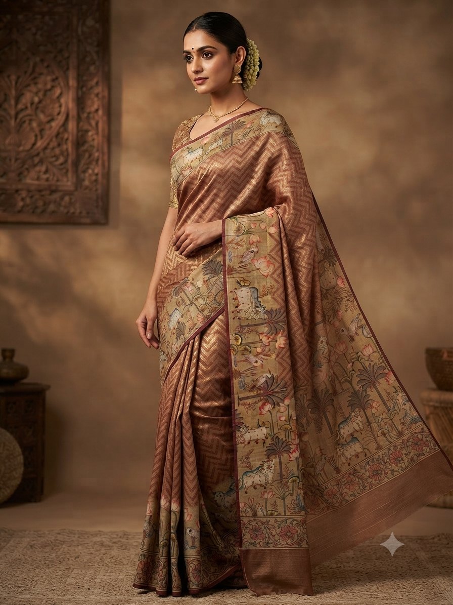 Bronze Paithani Border Saree