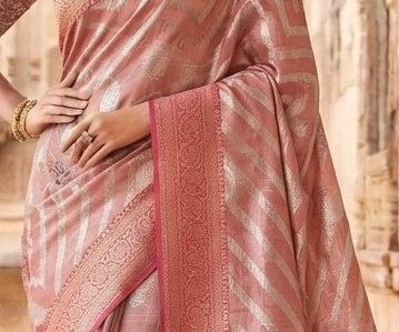 Pink Tissue Bandhani Handwork Saree detail 2