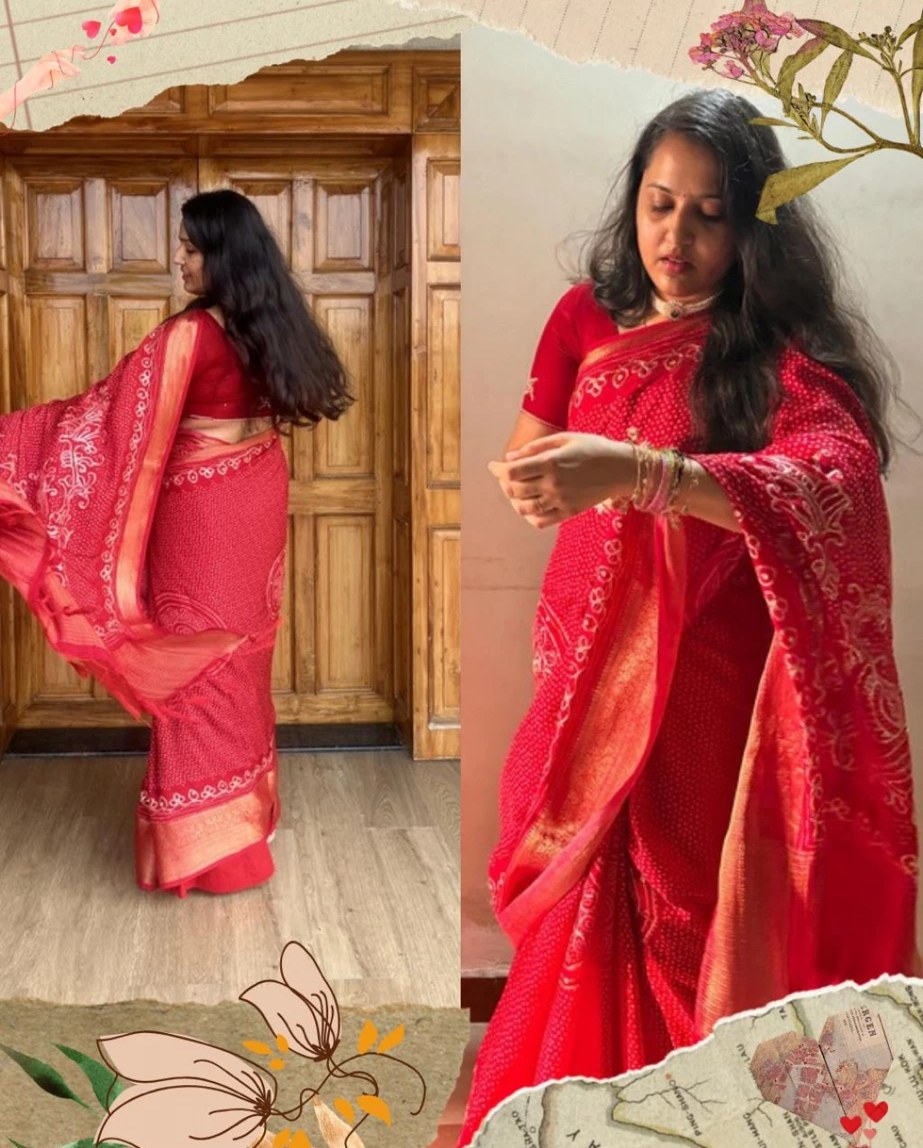 Customer draped in a Shri Balaji saree 1