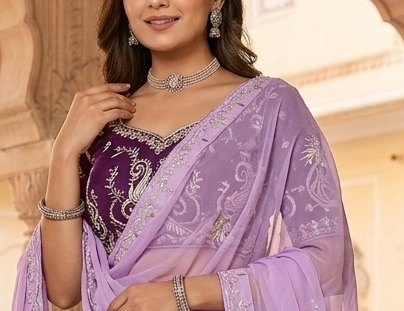Purple Ombre Lehenga detail 4