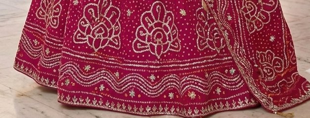 Royal Magenta Lehenga detail 3