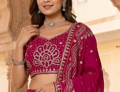 Royal Magenta Lehenga detail 4