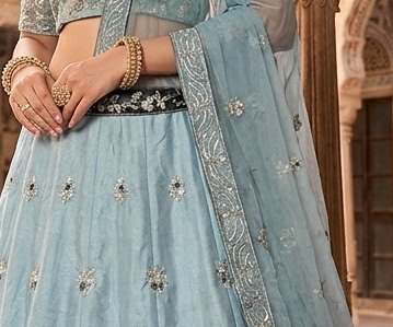 Blue Ombre Lehenga detail 2