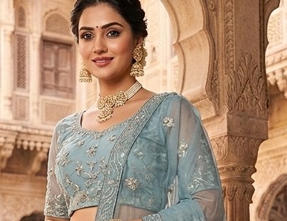 Blue Ombre Lehenga detail 4