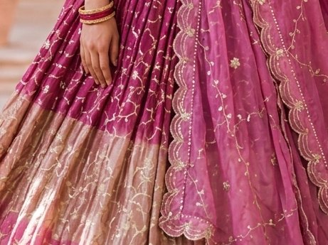 Rose Gold Lehenga detail 6