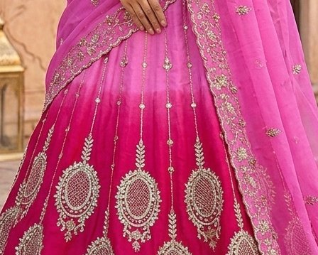 Pink Medallion Lehenga detail 6
