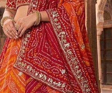 Bandhej Bridal Lehenga detail 2