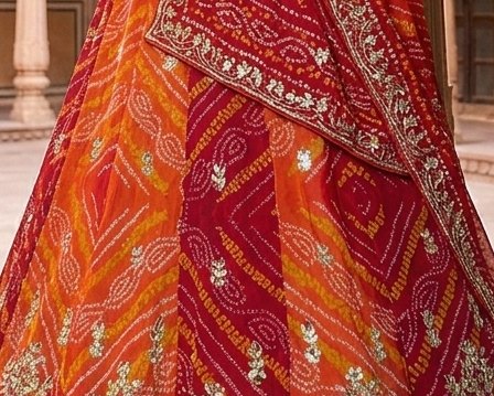 Bandhej Bridal Lehenga detail 6