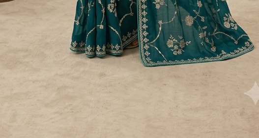 Teal Gota Patti Saree detail 3