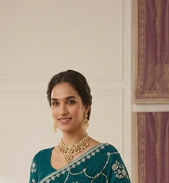 Teal Gota Patti Saree detail 4