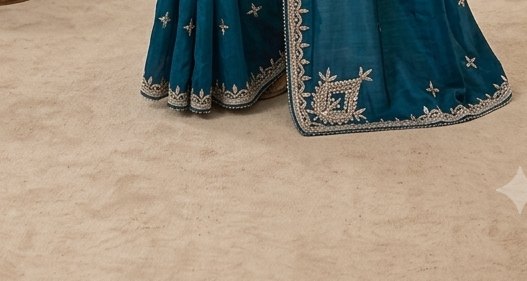Mint Teal Gota Patti Saree detail 3