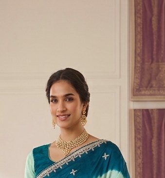 Mint Teal Gota Patti Saree detail 4
