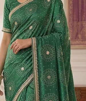 Emerald Gota Patti Saree detail 2