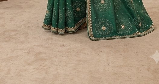Emerald Gota Patti Saree detail 3