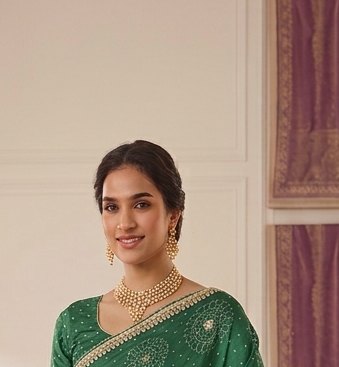 Emerald Gota Patti Saree detail 4