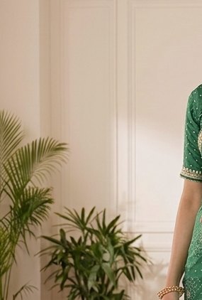Emerald Gota Patti Saree detail 5