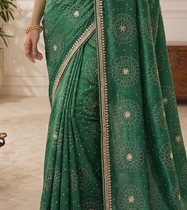 Emerald Gota Patti Saree detail 6