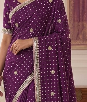 Purple Gota Patti Saree detail 2