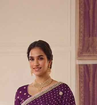 Purple Gota Patti Saree detail 4
