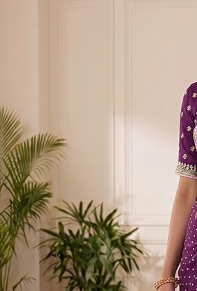 Purple Gota Patti Saree detail 5