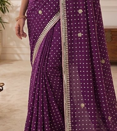 Purple Gota Patti Saree detail 6