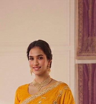 Mustard Gota Patti Saree detail 4
